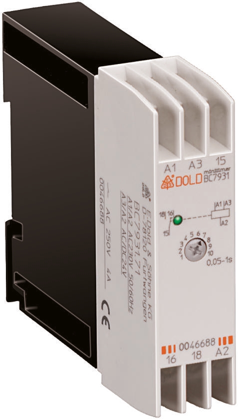 Dold BC7931N Series DIN Rail Mount Timer Relay, 24V ac, 1-Contact, 0.05 → 100s, 1-Function, SPDT