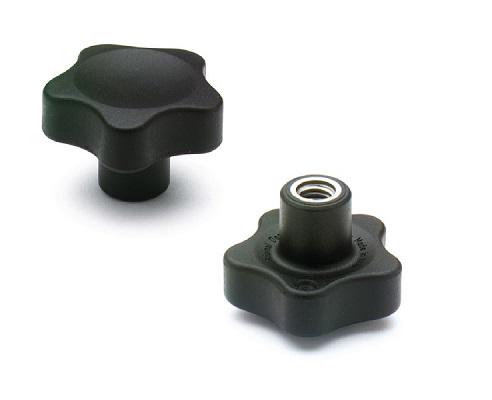 Elesa 166556 Black Glass Fibre Reinforced Polyamide Clamping Knob, M12 x 21, Threaded Hole