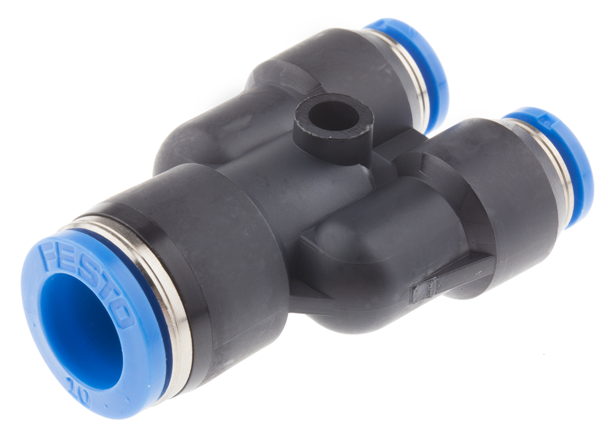 Festo QSY Series Y Tube-to-Tube Adaptor, Push In 10 mm to Push In 6 mm, Tube-to-Tube Connection Style, 130611