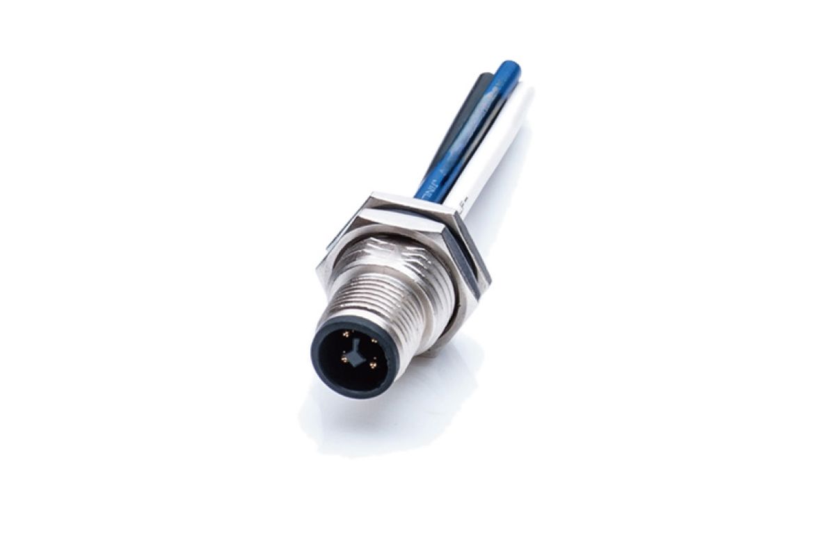 Amphenol Industrial Industrial Circular Connector, 4 Contacts, Threaded, M12 Connector, Plug, Male, IP68, IP69K, M