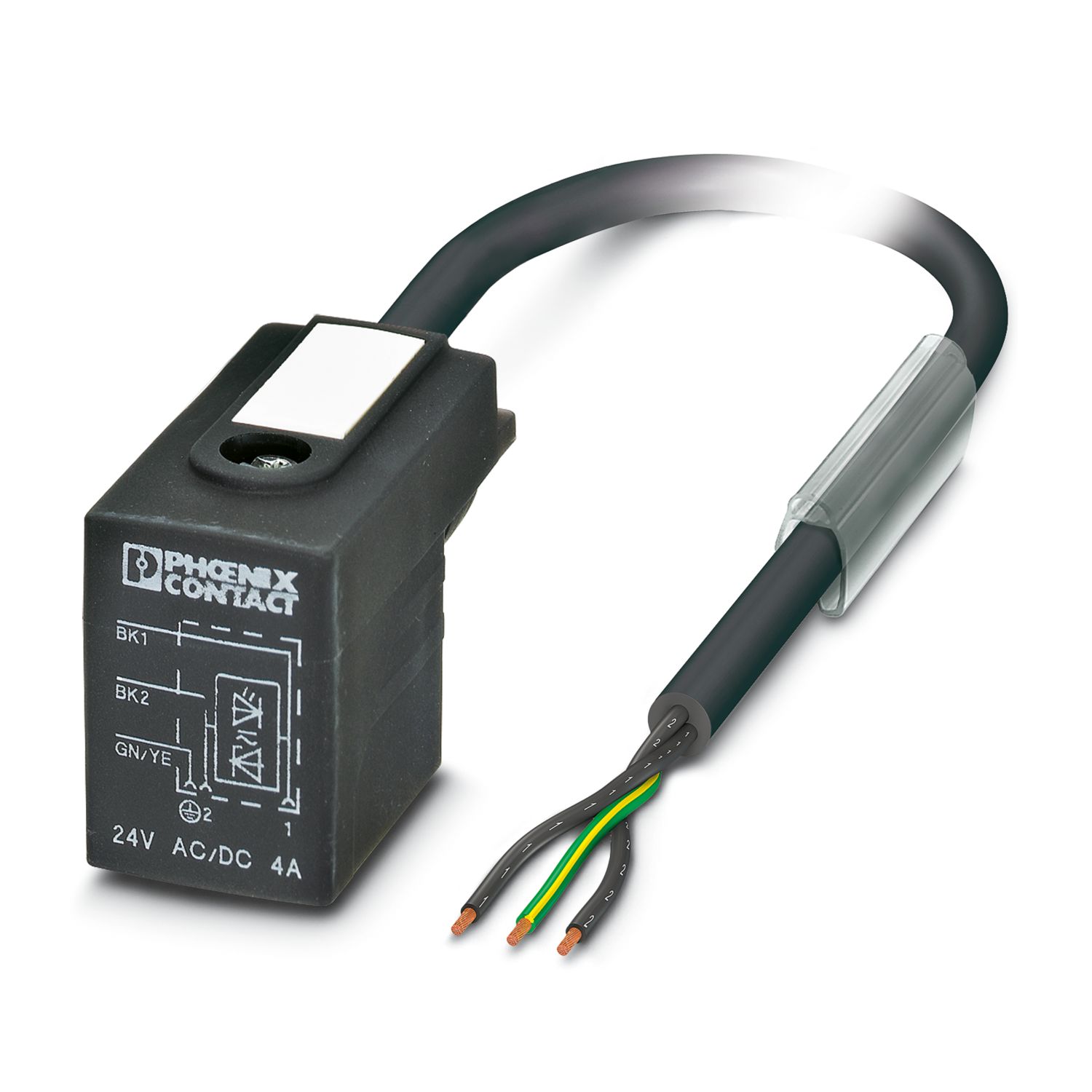 Phoenix Contact Male 3 way Free Cable End to Unterminated 3 way Valve Connector BI (11 mm) Sensor Actuator Cable, 1.5 m