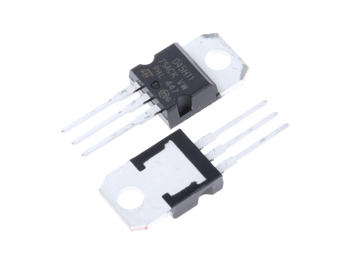 STMicroelectronics D45H11 PNP Transistor, -10 A, -80 V, 3-Pin TO-220