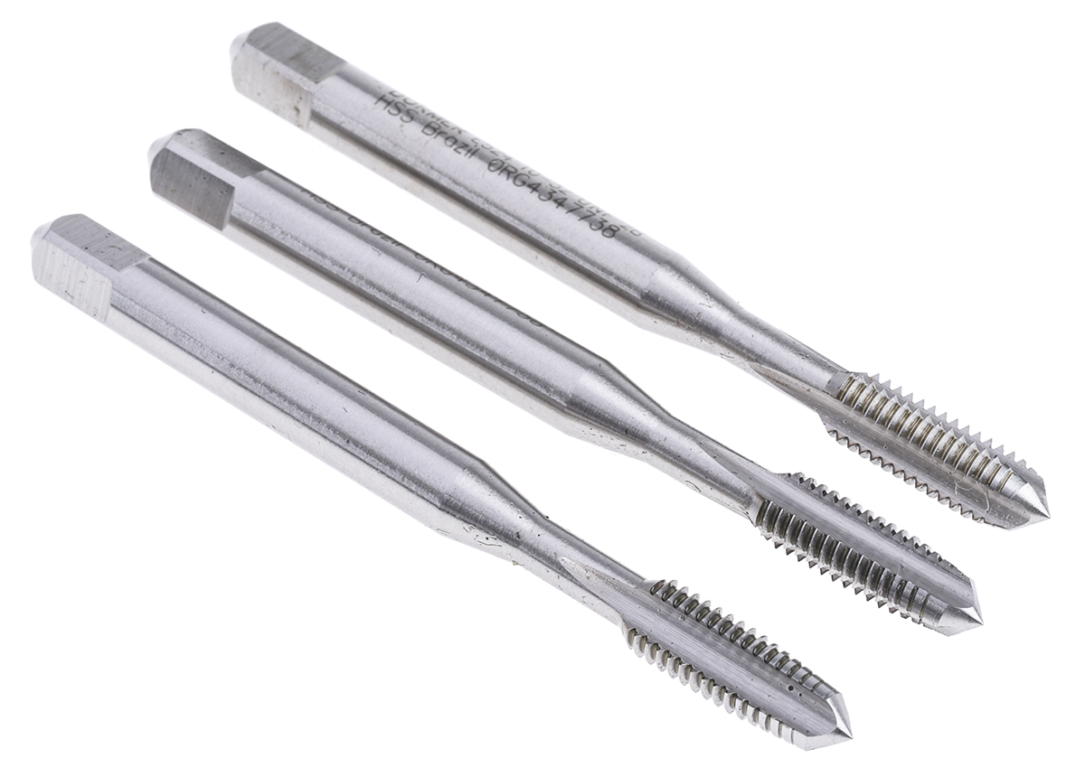Dormer Tap Set HSS 3-Piece UNF Standard Hand Tap 10-32 UNF Thread