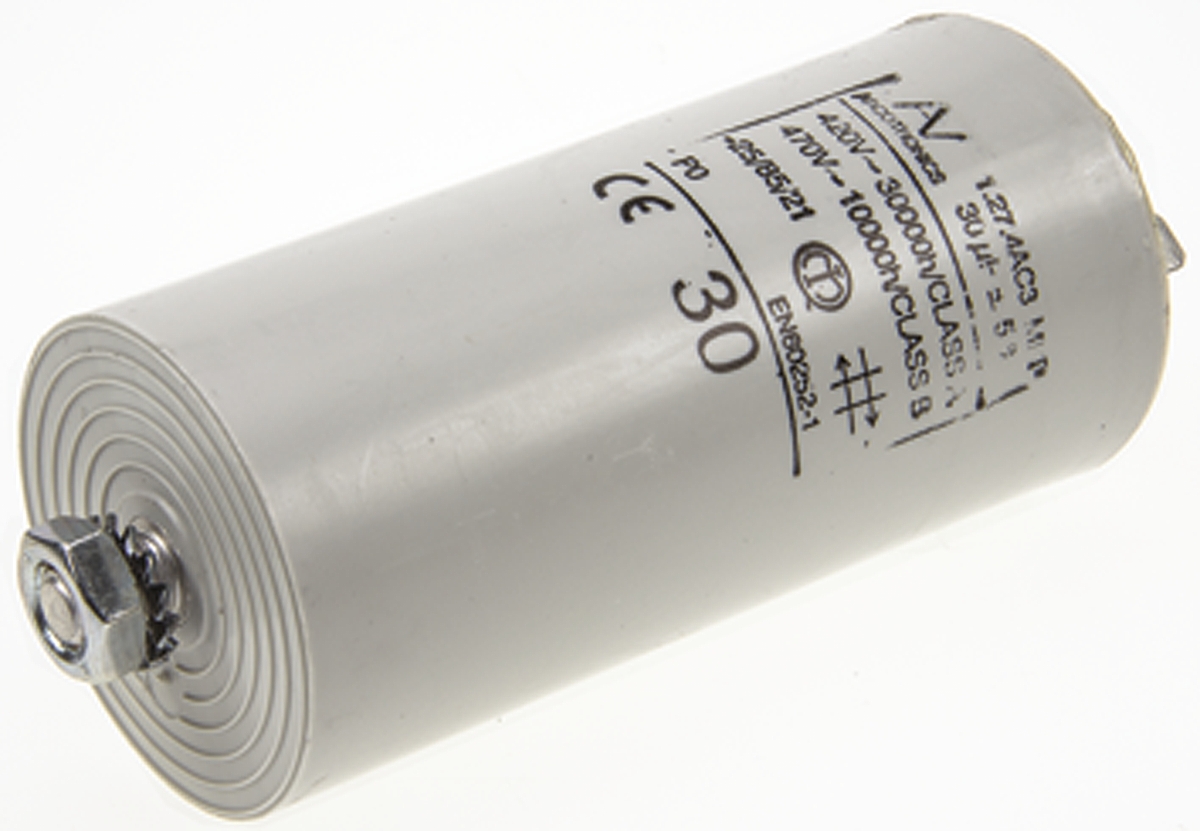 KEMET C27 Metallised Polypropylene Film Capacitor, 470V ac, ±5%, 30μF, Chassis Mount