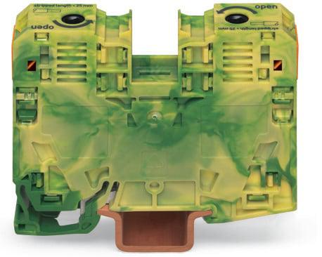 WAGO 285-137 285 Series Green/Yellow, 35mm², Single-Level, Power Cage Clamp Termination, ATEX
