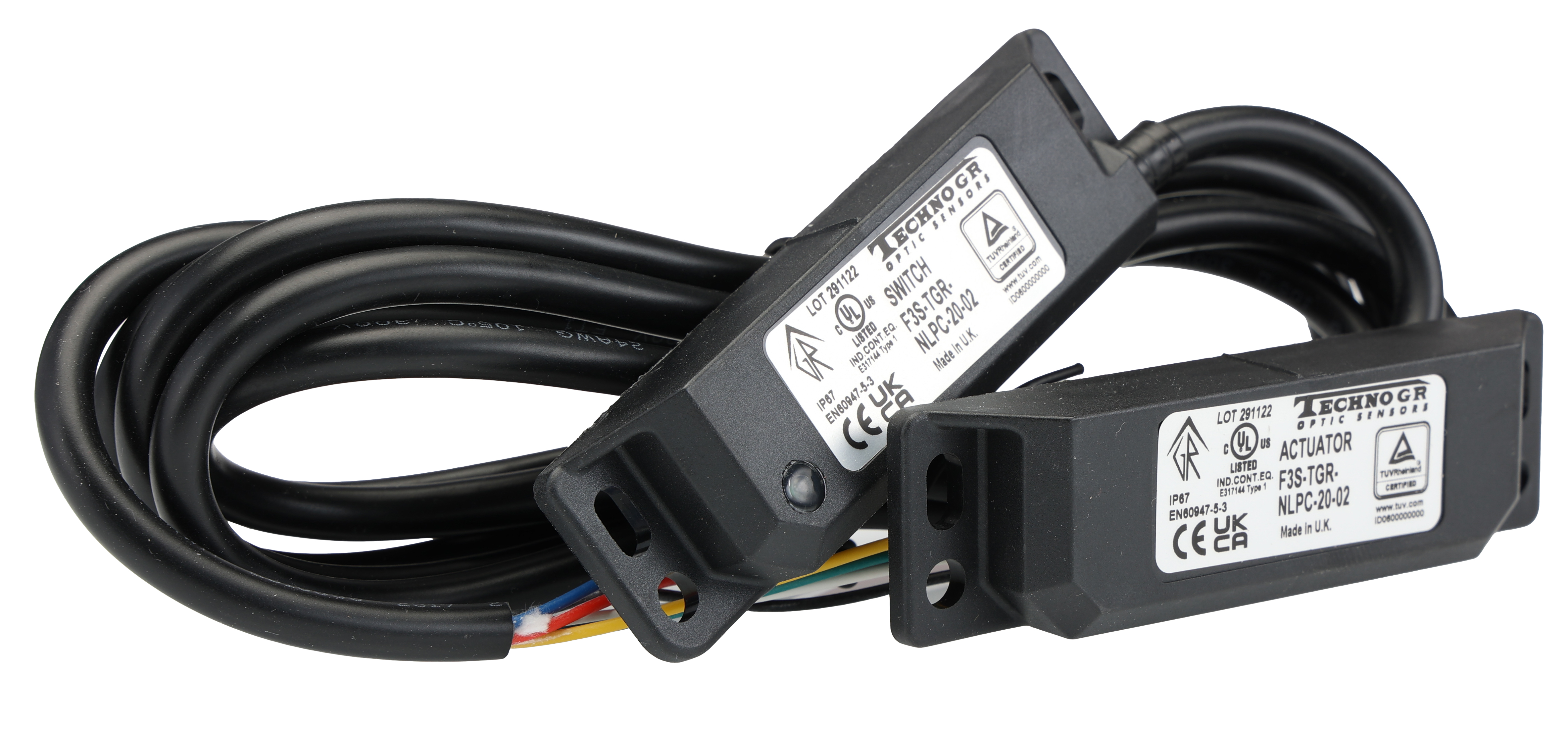 Omron F3S-TGR-N Series Magnetic Non-Contact Safety Switch, 24V dc, Polyester Housing, 2NC, 2m Cable