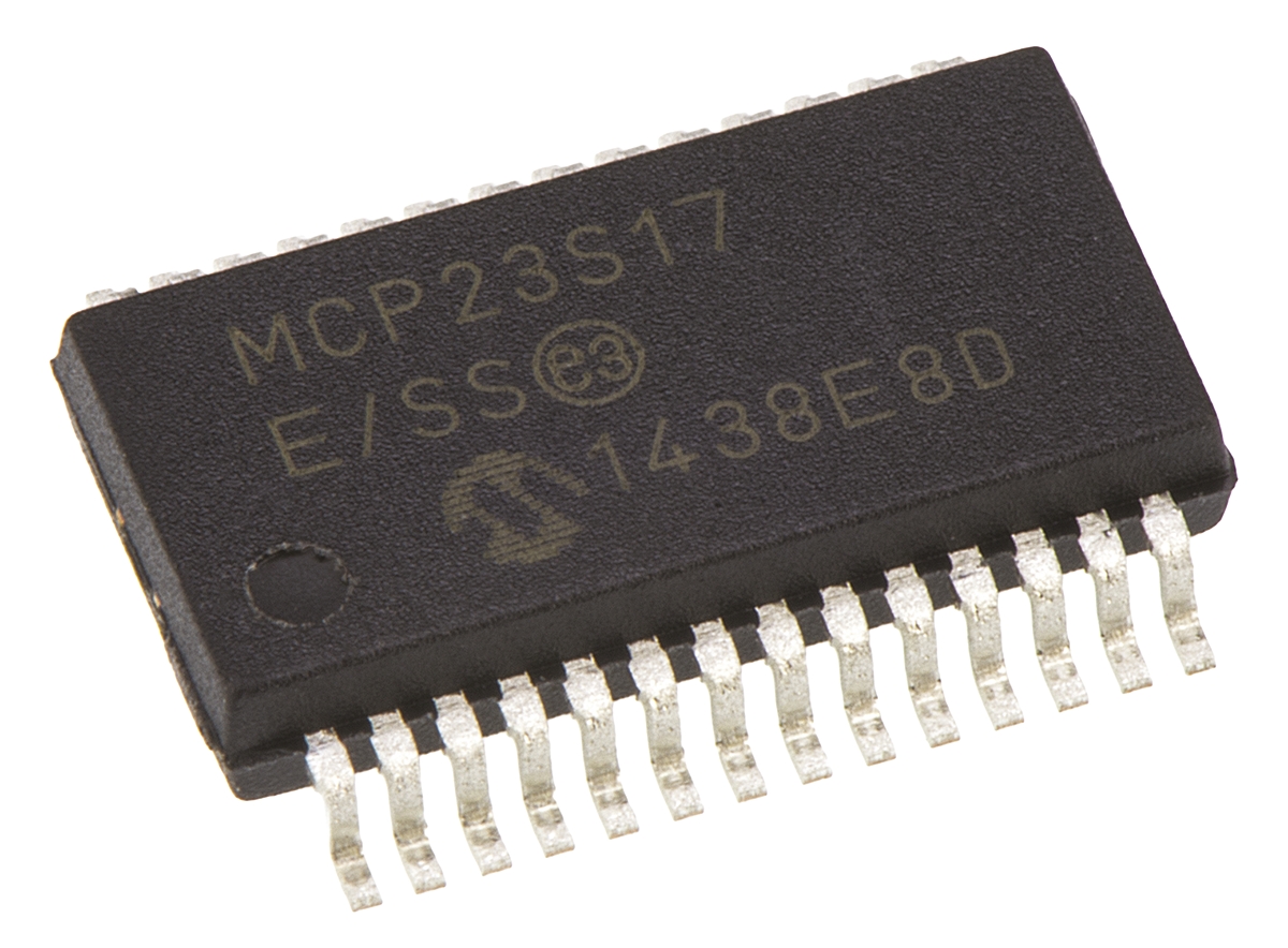 Microchip 16-Channel I/O Expander Serial-SPI 28-Pin SSOP, MCP23S17-E/SS