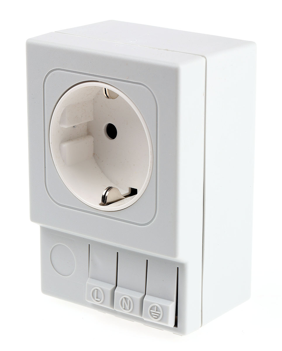 STEGO SD035 Light Grey 1 Gang Plug Socket, 16A, Type F - German Schuko, Indoor Use
