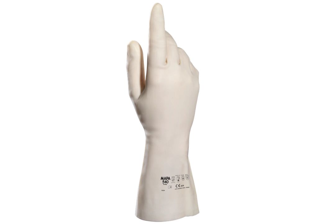 Mapa Vital 540 Beige Natural Latex Work Gloves, Size 9