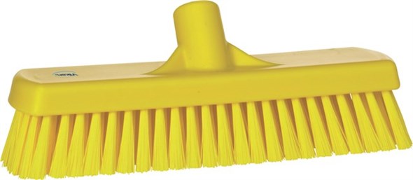 Vikan Broom, Yellow With Polyester, Polypropylene, Stainless Steel Bristles for Deck washer brush
