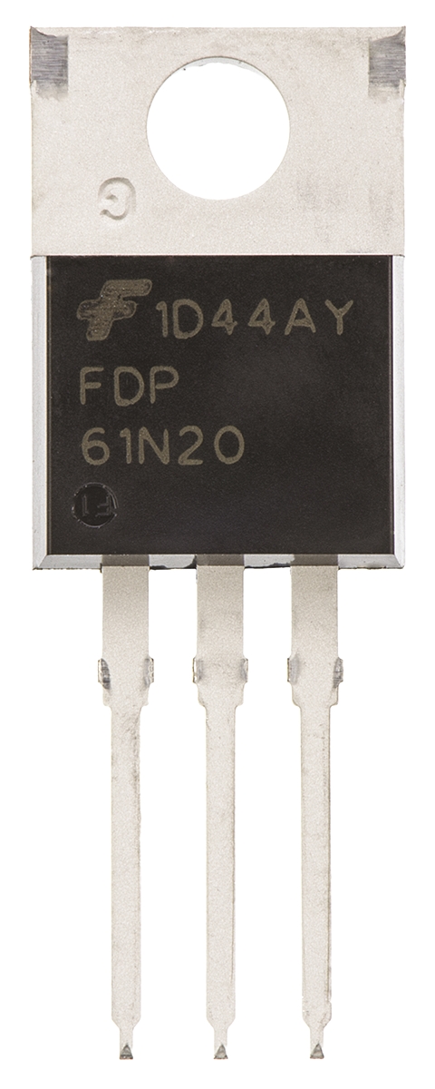 onsemi UniFET Type N-Channel MOSFET, 61 A, 200 V Enhancement, 3-Pin TO-220 FDP61N20