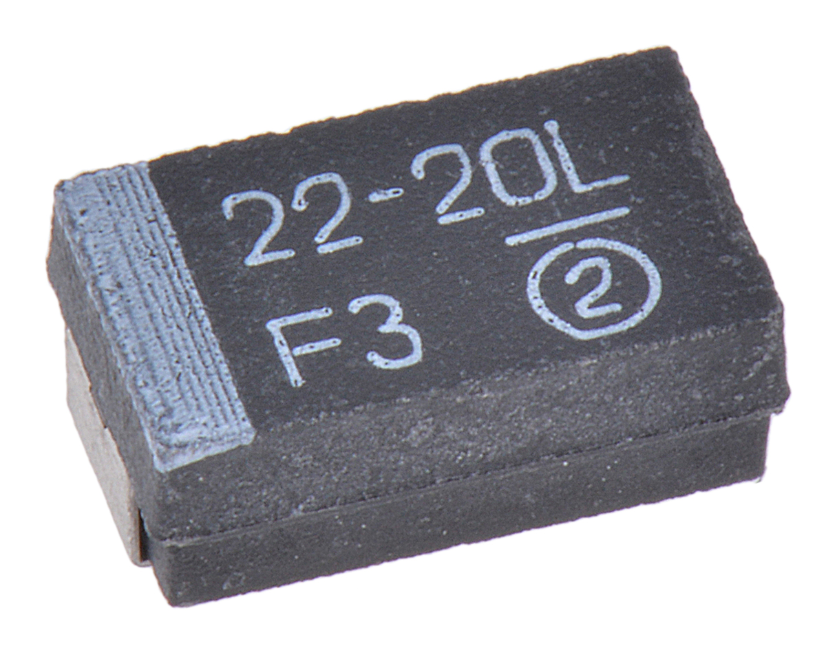 Vishay 22μF MnO2 Tantalum Capacitor 20V dc, 593D Series