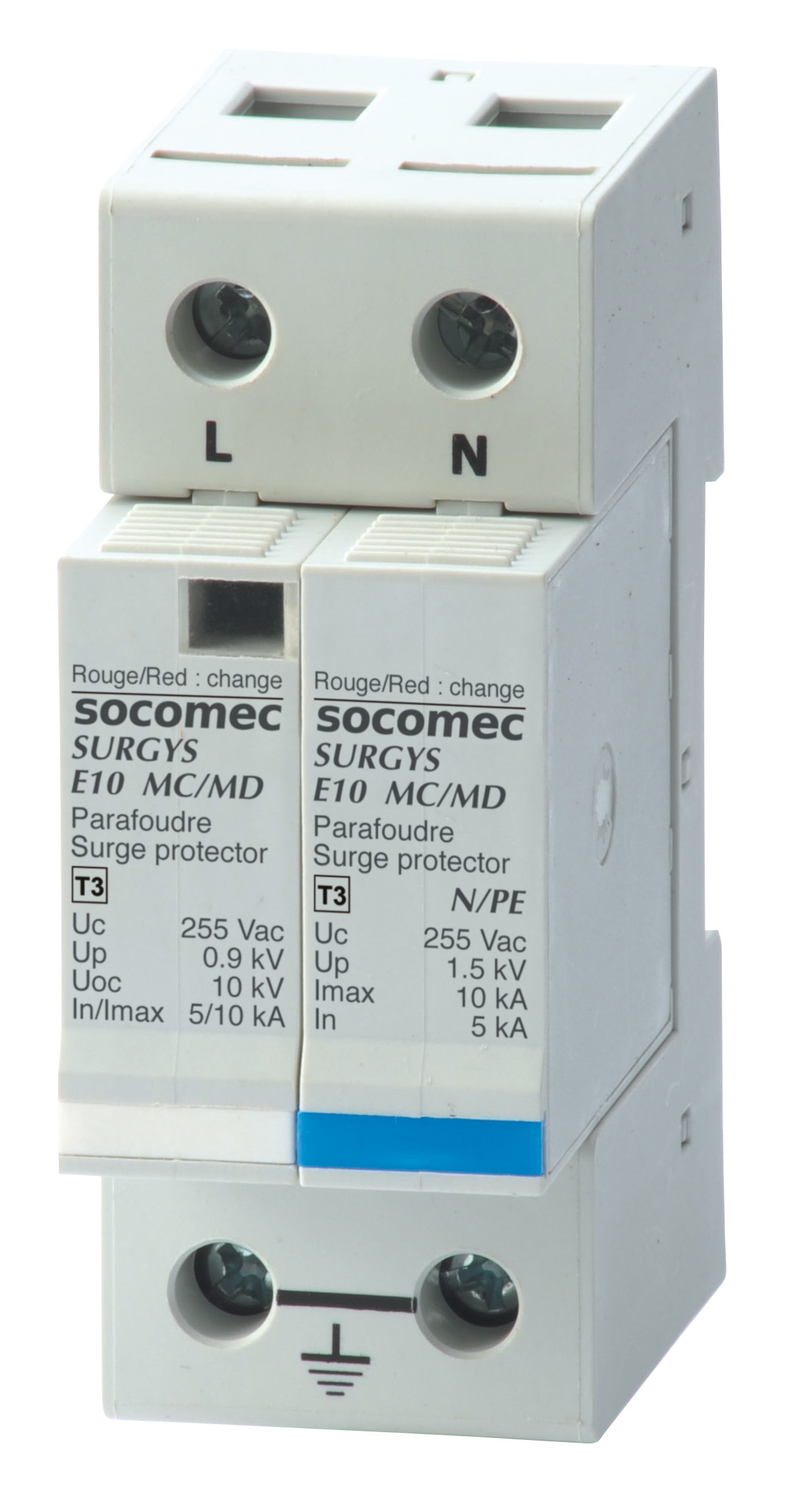 Socomec 1, 3 Phase Surge Arrester, 1.5kV, DIN Rail Mount