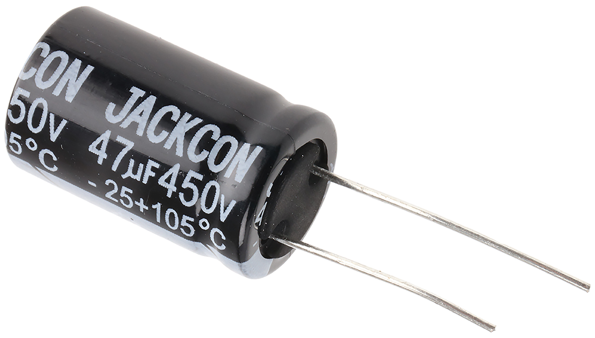 RS PRO 47μF Aluminium Electrolytic Capacitor 450V dc, Radial, Through Hole