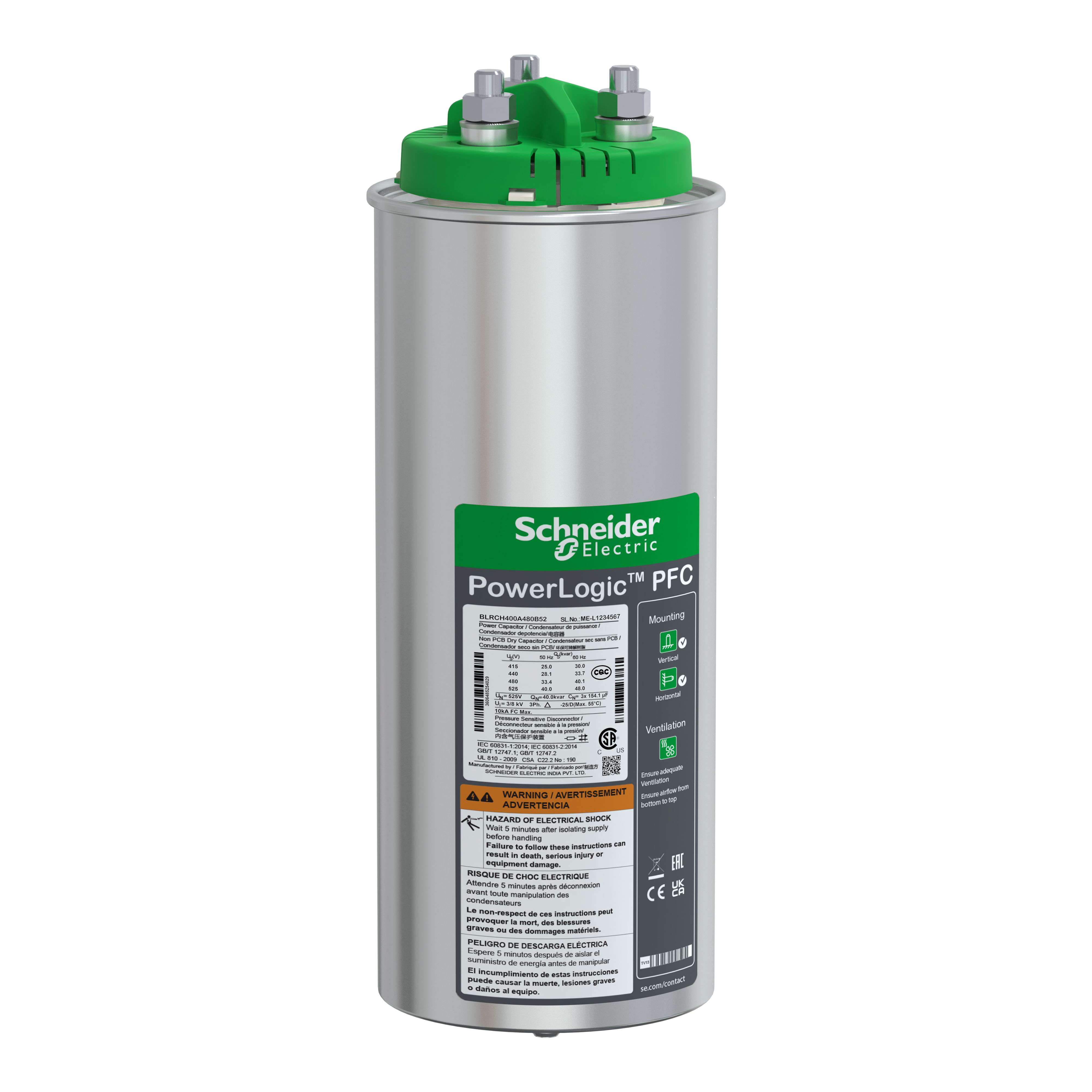 Schneider Electric Power Factor Correction Capacitor (PFC) 40kvar 48kvar