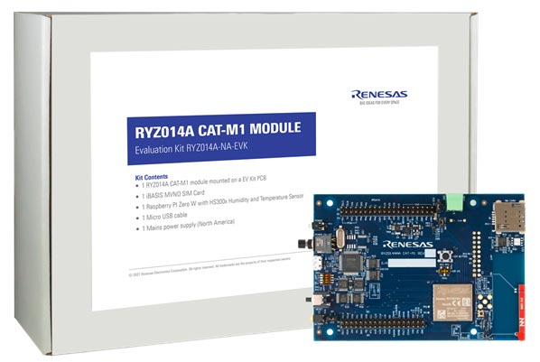 Renesas Electronics Evaluation Kit for RYZ014A Cat-M1 Module (Global Version) Dual LTE (Cat M1 and NB-IoT) Evaluation