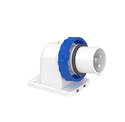 Schneider Electric, Mureva IP67 Grey Panel Mount 2P + E Angled Industrial Power Plug, Rated At 16A, 250 V ac