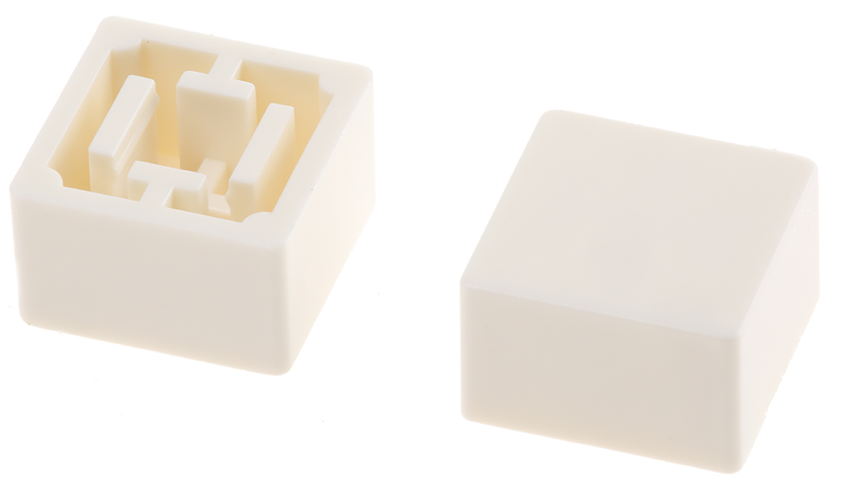 Omron White Tactile Switch Cap for Series B3F-4000, Series B3F-5000, Series B3W-4000, B32-1260