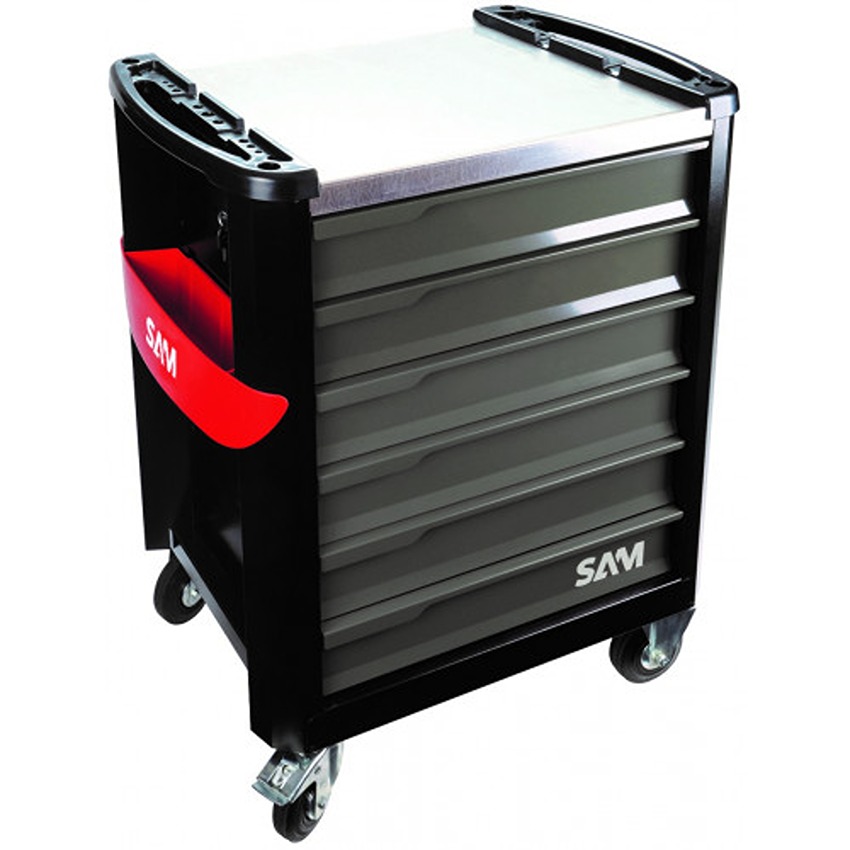 SAM 6 Drawer Galvanised Steel Wheeled Tool Trolley