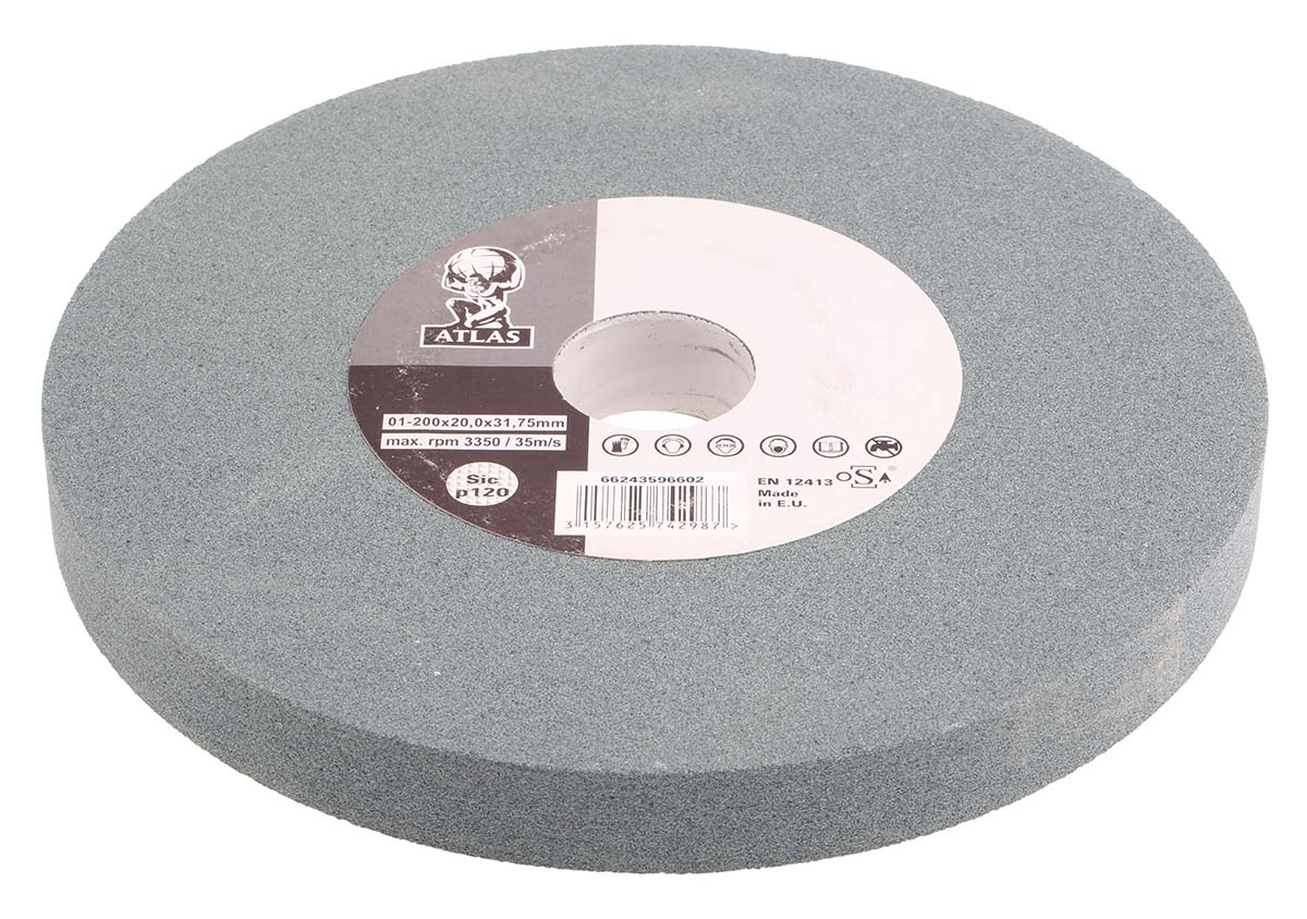 Norton ATLAS Silicon Carbide Grinding Wheel, 200mm Diameter, P120 Grit