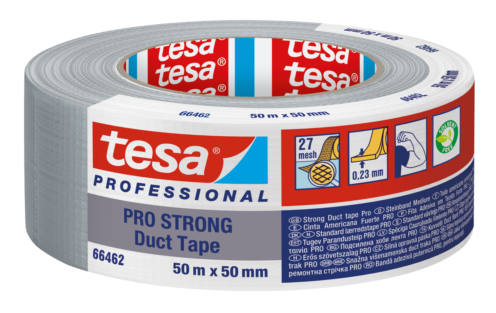 Tesa Tesa PRO 66462 STRONG Duct Tape 66462-00003-00 Duct Tape, 50m x 50mm, Grey