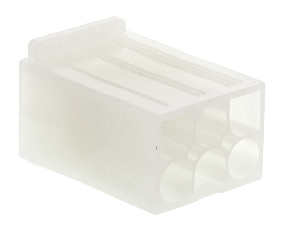 Molex STANDARD 0.093 in Series Straight In-Line Housing Plug, 6 Contact(s), 6.7 mm Pitch, 2 Row
