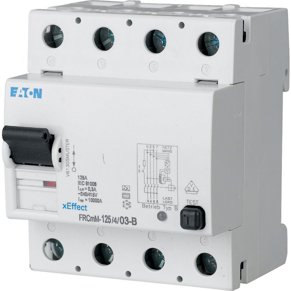 Eaton xEffect RCCB, 63A, 4 Pole, 100mA, Type B, 240V ac