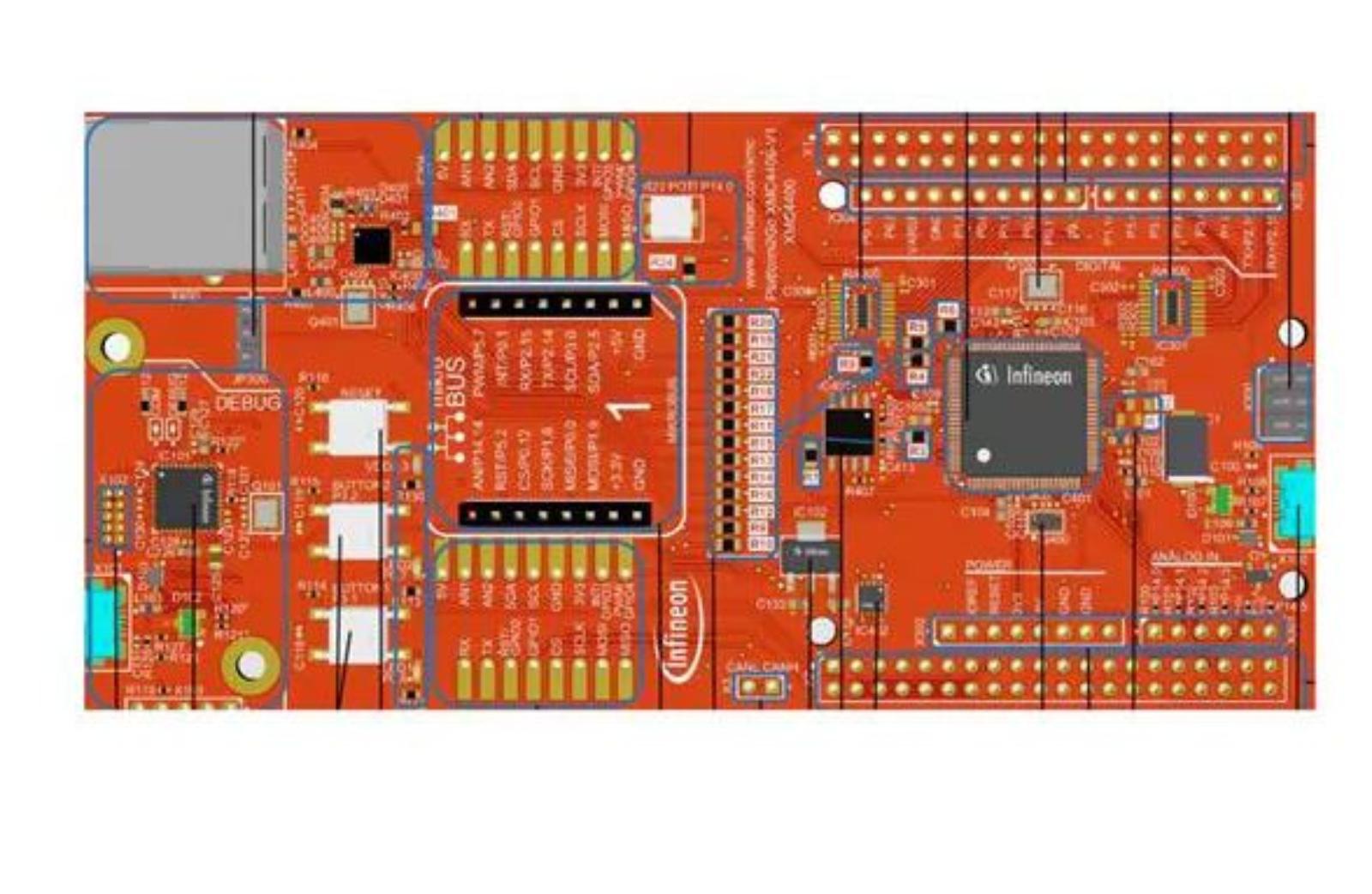 Infineon XMC4400 Platform2Go Evaluation Board Evaluation Board KITXMCPLT2GOXMC4400TOBO1