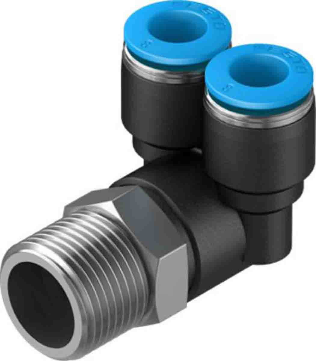Festo Y Threaded Adaptor, Push In 8 mm to Push In 8 mm, Threaded-to-Tube Connection Style, 153177