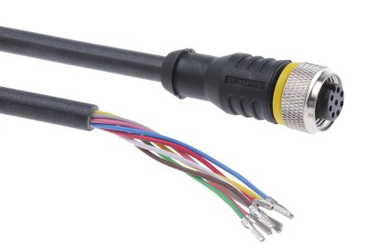 Turck Female 8 way Straight M12 to 8 way Free End Sensor Actuator Cable, 2 m