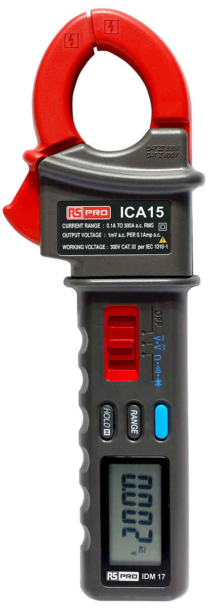 RS PRO IEK10N Clamp Meter, Max Current 300A ac CAT II 600 V, CAT III 300 V With RS Calibration