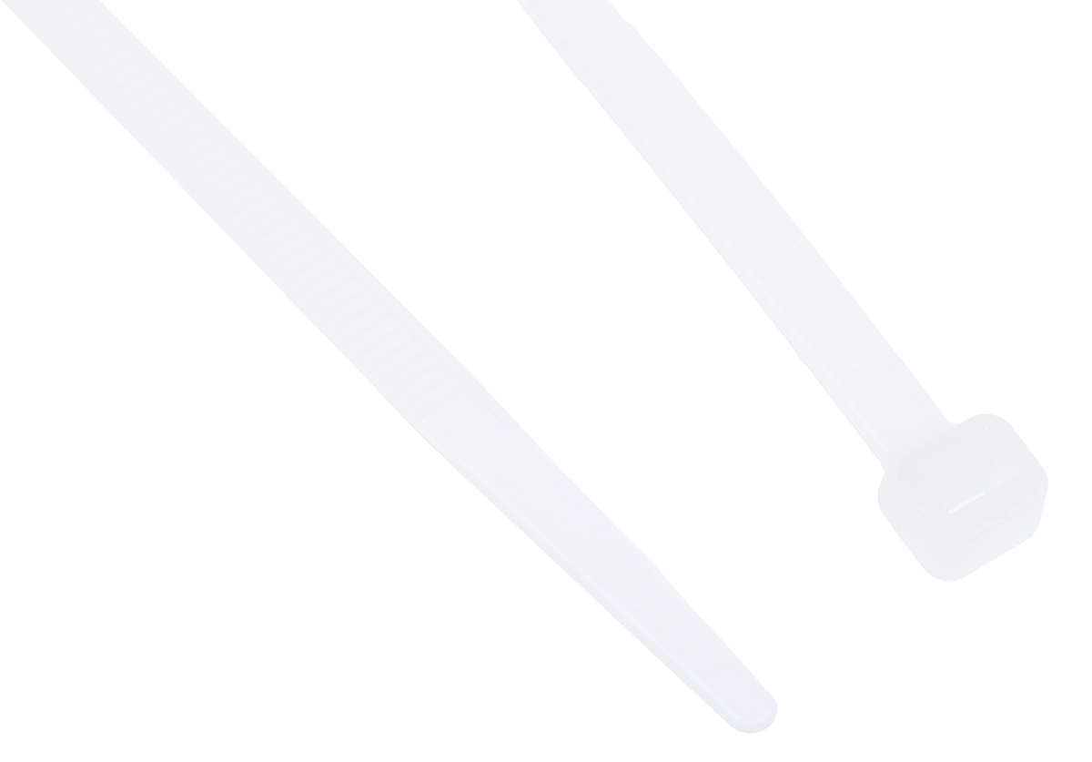 RS PRO Cable Tie, 300mm x 4.8 mm, Natural Nylon, Pk-100