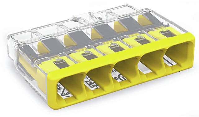 WAGO, 2773 Splice Connector, Yellow, Insulated, Copper 20 → 12 AWG