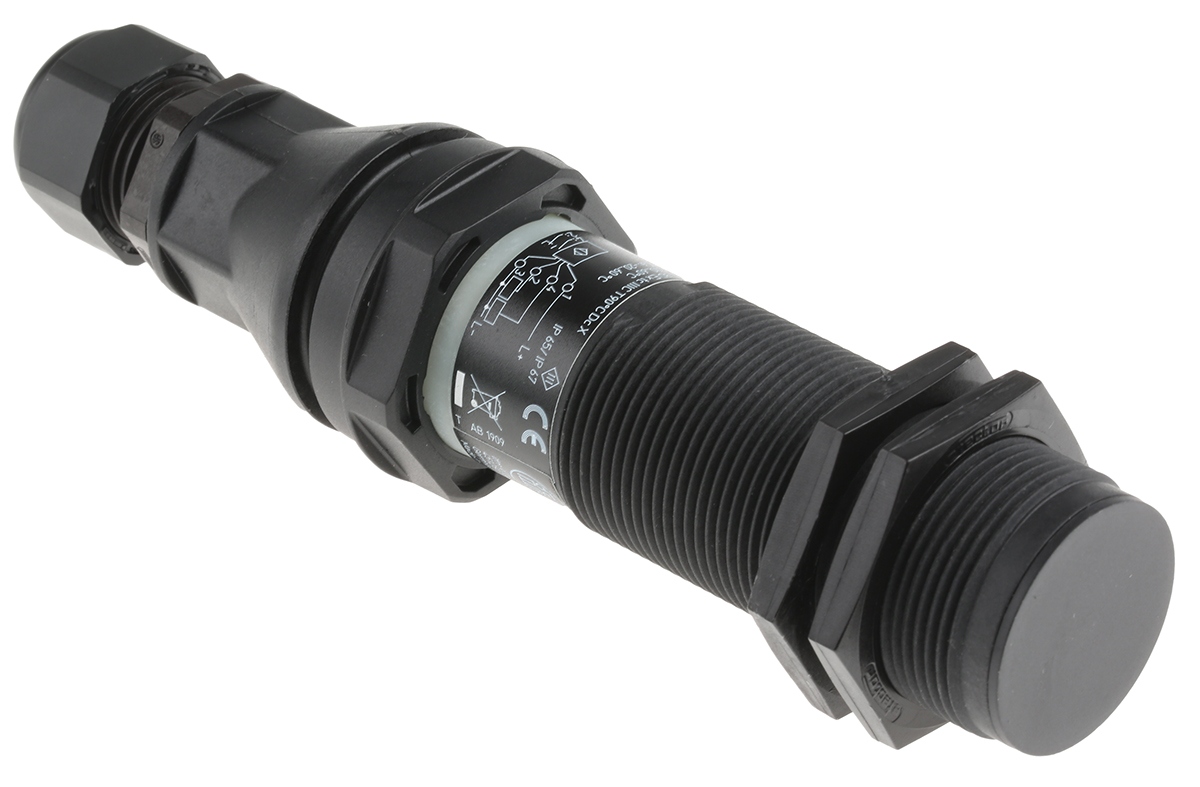 ifm electronic Capacitive Threaded Barrel Proximity Sensor, M30, 15 mm Detection, PNP NO+NC, 10 → 30 V dc