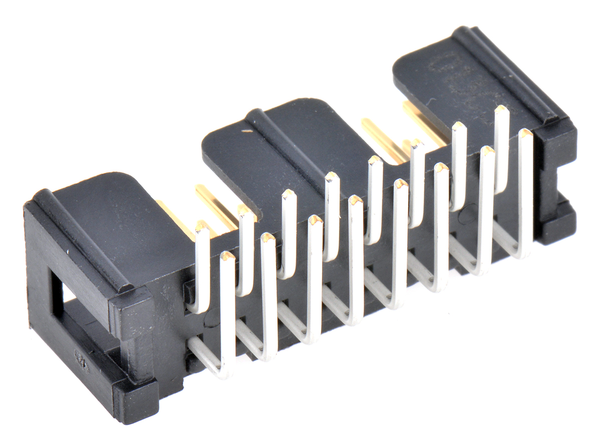 3M 2500 Series Right Angle Through Hole PCB Header, 16 Contact(s), 2.54 mm Pitch, 2 Row, Shrouded