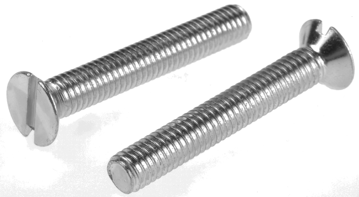 RS PRO Slot M6 Countersunk Steel Machine Screws DIN 963 x 40.0mm