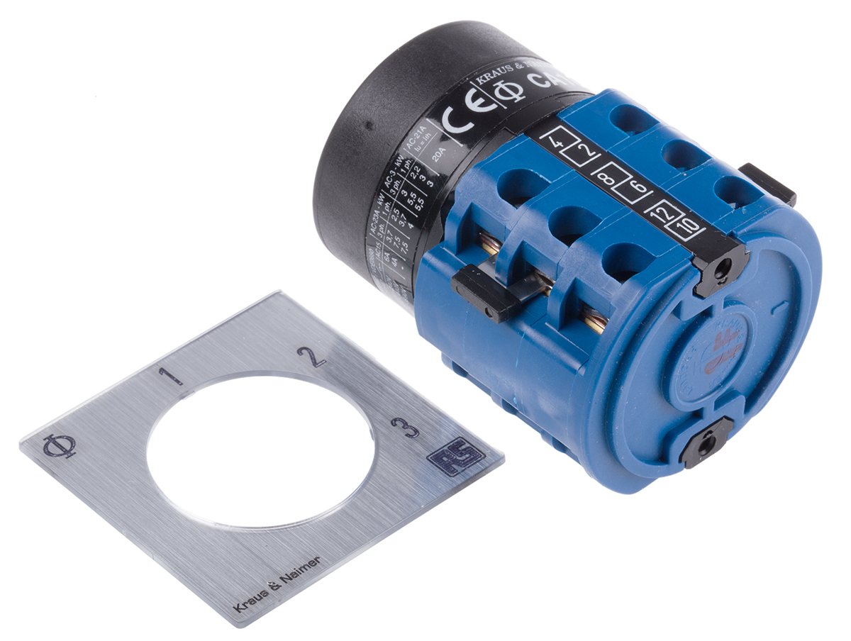 Kraus & Naimer, DP 3 Position Multi Step Cam Switch, 20A