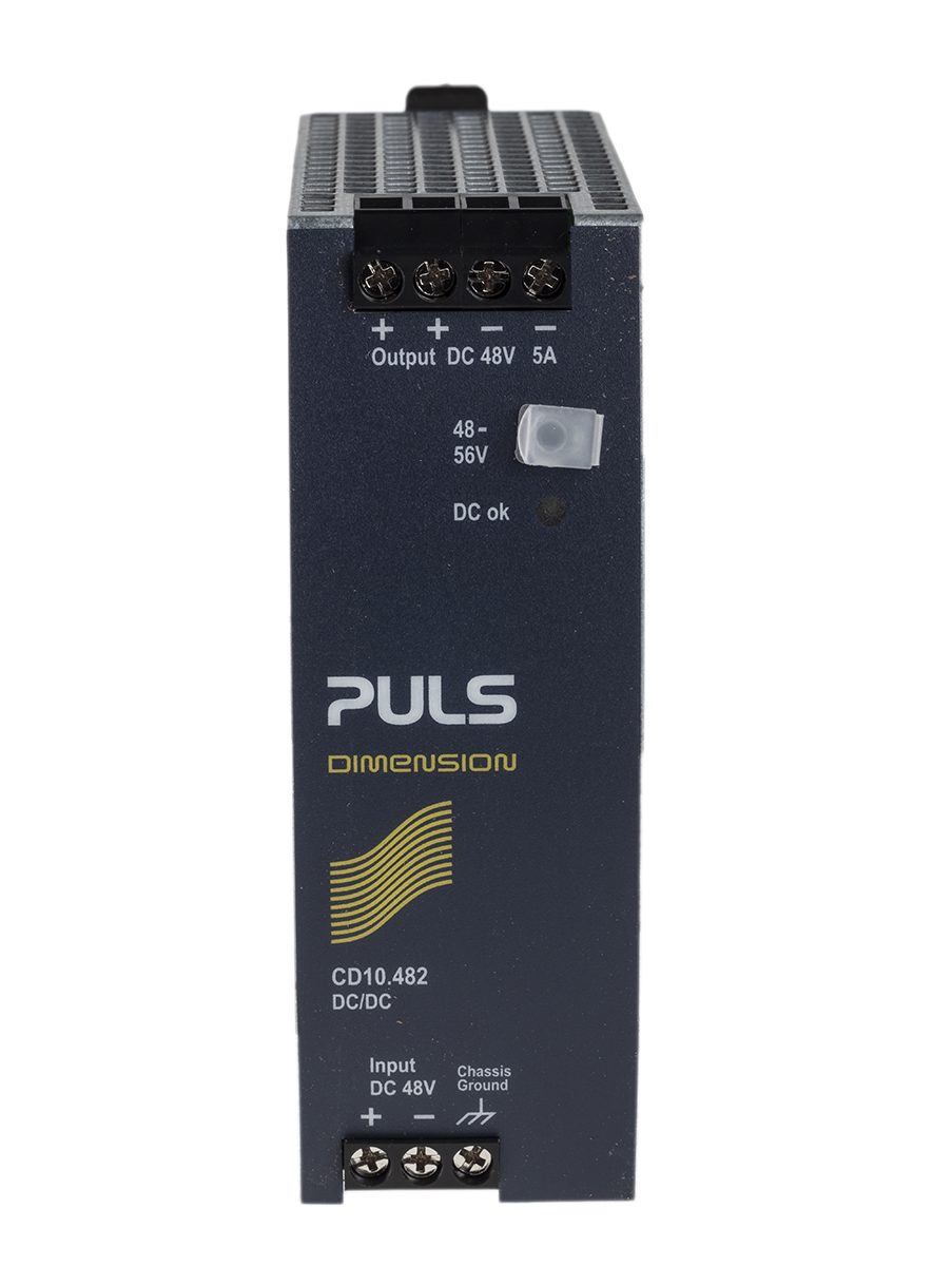 PULS CD DC-DC Converter, 48V dc/ 5A Output, 36 → 60 V dc Input, 240W, DIN Rail Mount, +70°C Max Temp -25°C Min