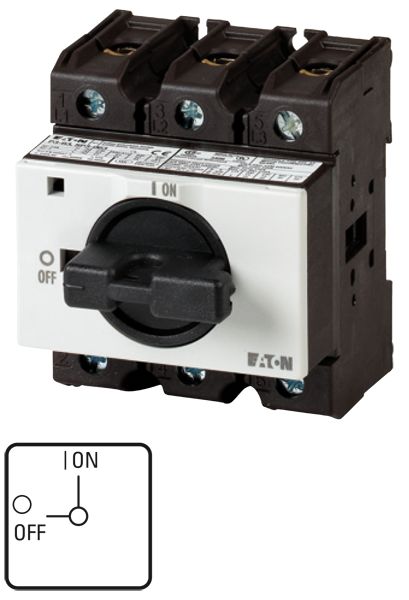 Eaton 3 Pole Panel Mount Isolator Switch - 63A Maximum Current, 30kW Power Rating, IP30 (Front)