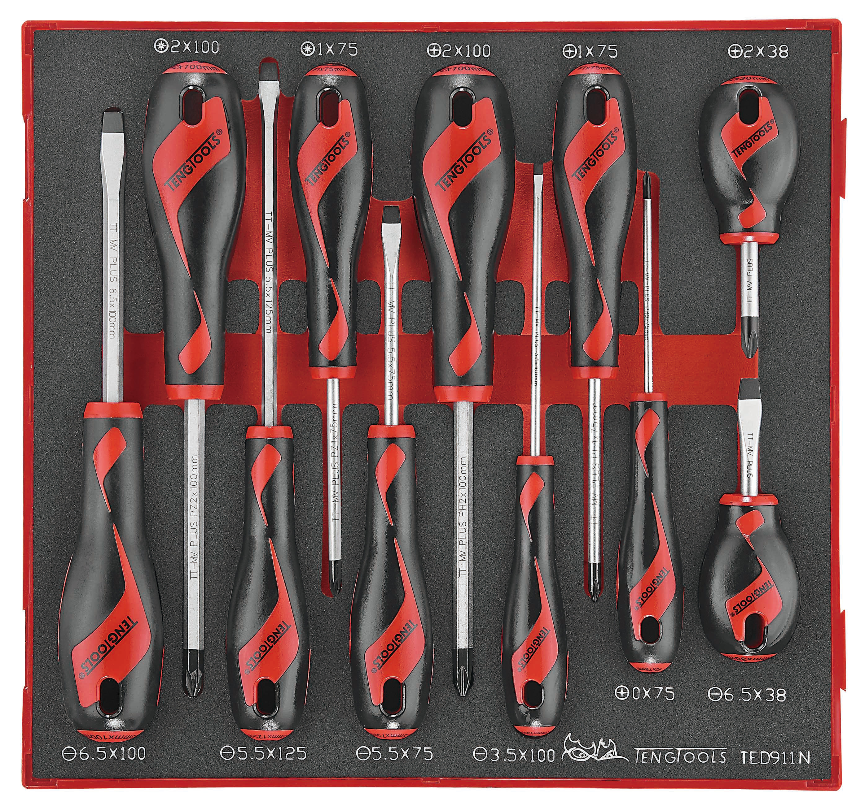 Teng Tools Screwdriver Set, 11-Piece