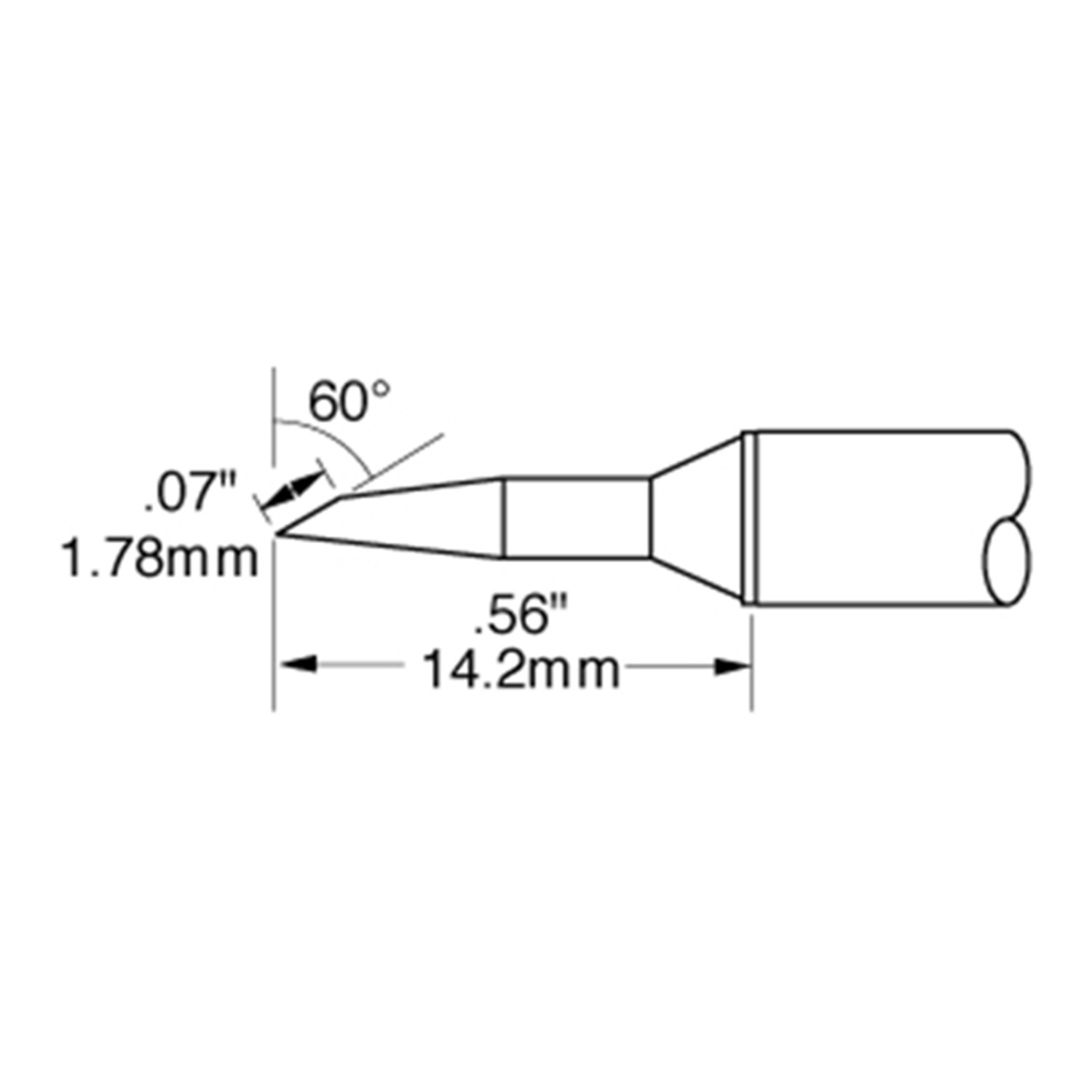 Metcal STTC-847 1.78 mm Bevel Soldering Iron Tip