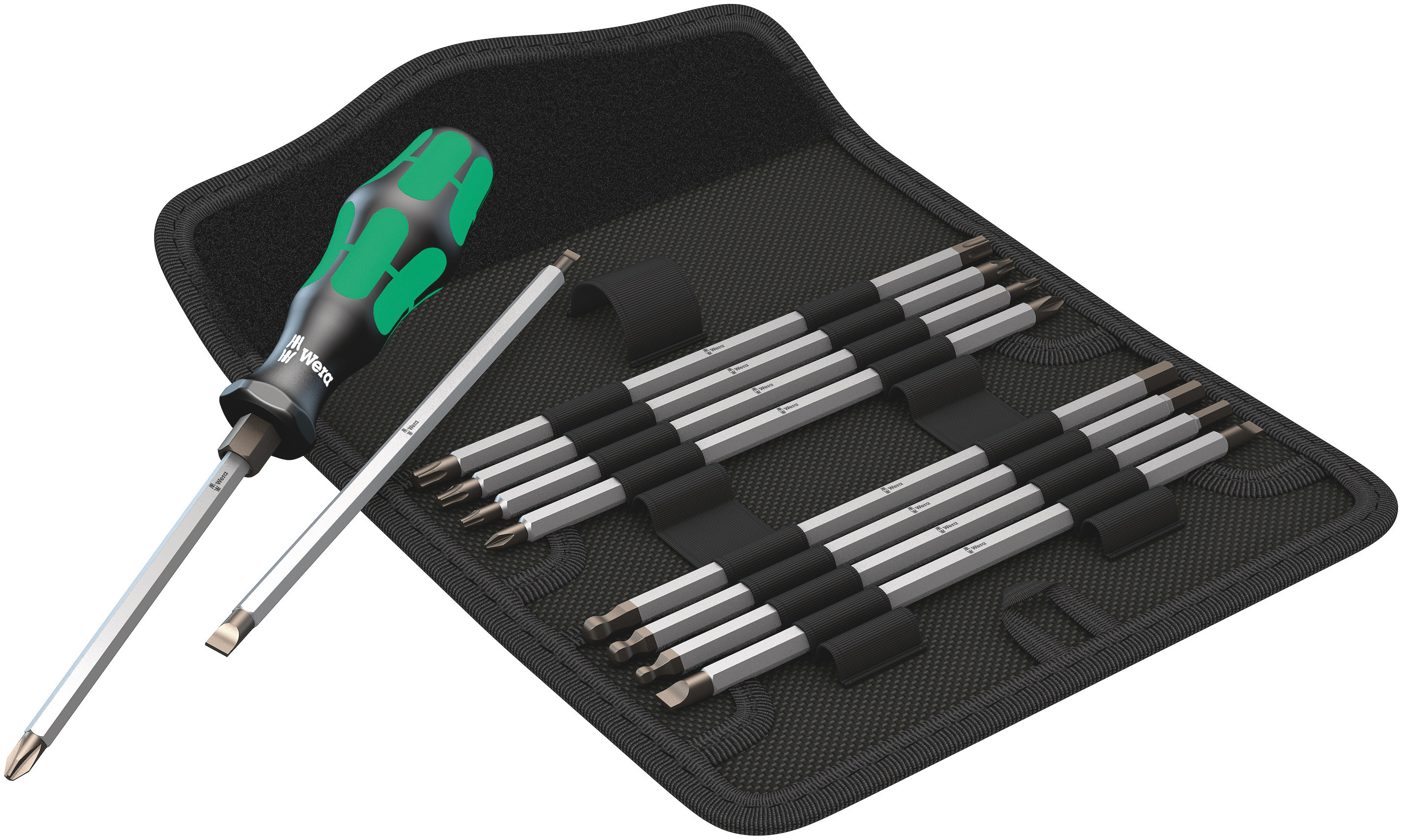 Wera Hexagon; Phillips; Pozidriv; Slotted; Torx Interchangeable Screwdriver Set, 11-Piece