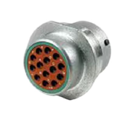Deutsch, HD34 Series Connector Housing Plug Sliver Panel Mount 14 Way, Wire Termination HD34-18-14PN