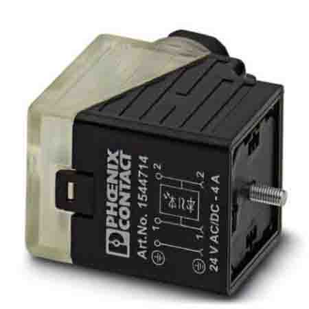 Phoenix Contact SACC 3P+E DIN 43650, Female DIN 43650 Solenoid Connector,  with Indicator Light, 24 V ac Voltage