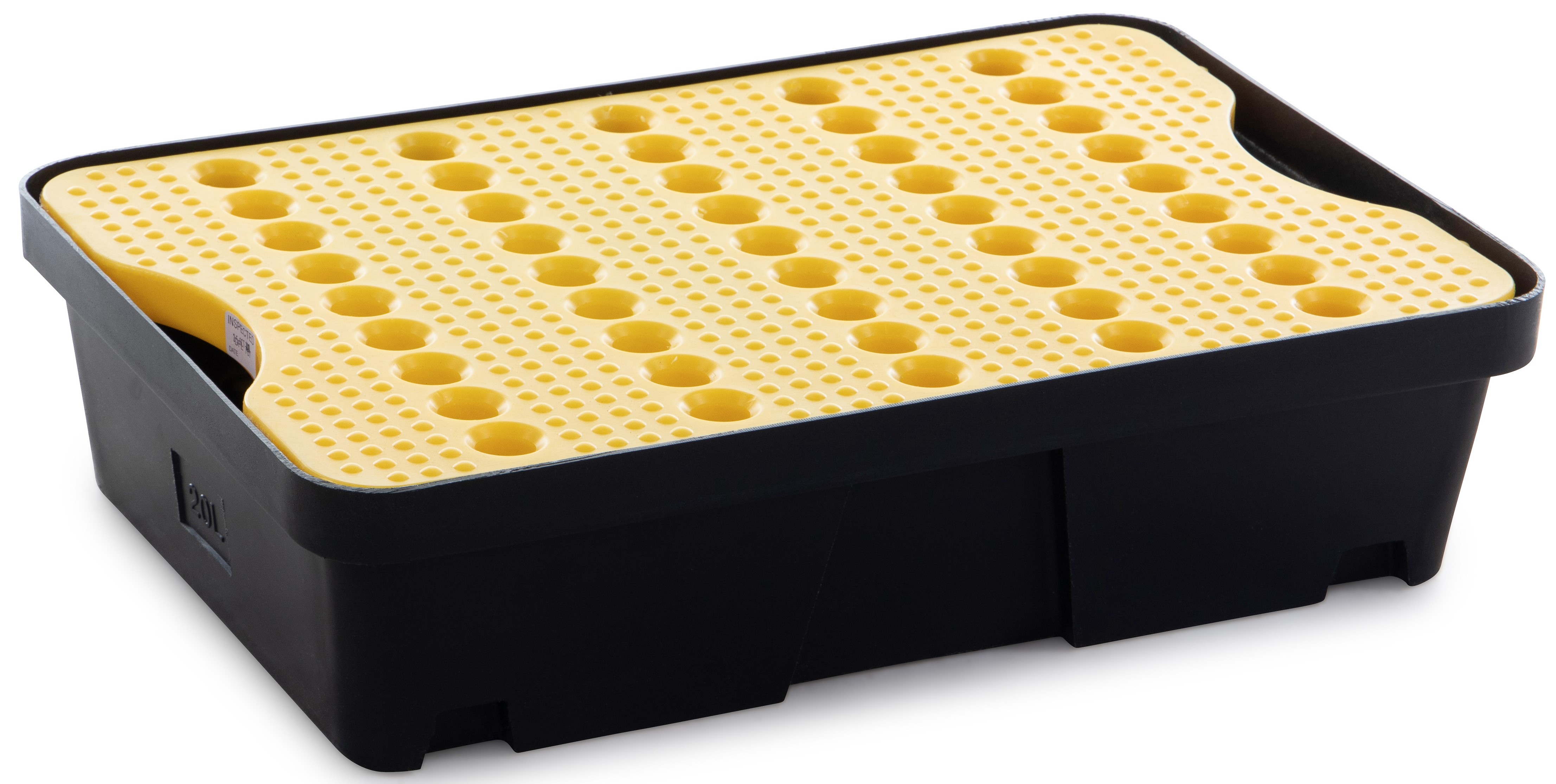 RS PRO Polyethylene Spill Tray with Grate for Industrial Storage, 20L Capacity