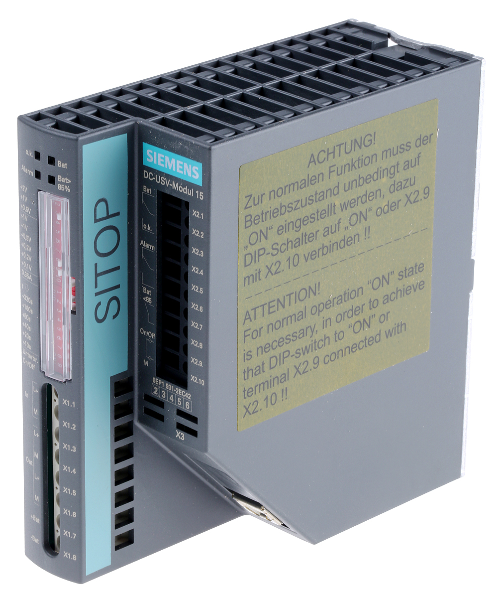 Siemens 22 → 29V dc Input DIN Rail Uninterruptible Power Supply (360W), SITOP DC