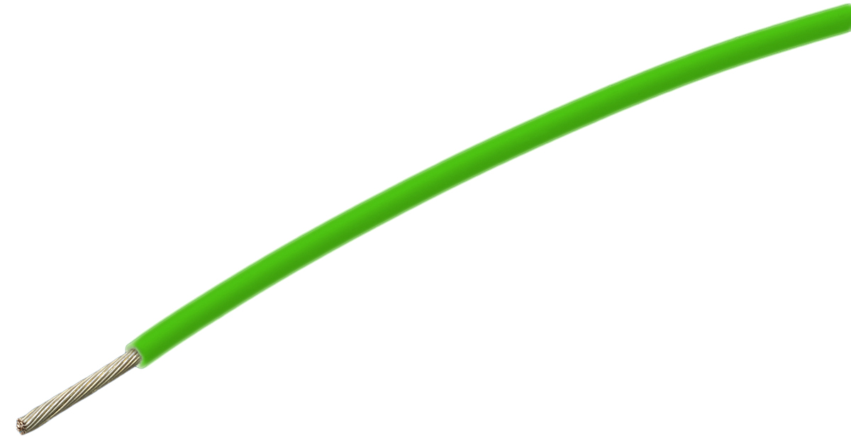 TE Connectivity 55A Series Green Hook Up Wire, 20 AWG, 19/0.203 mm, 100m, ETFE, Fluoropolymer Insulation, 55A0111-20-5