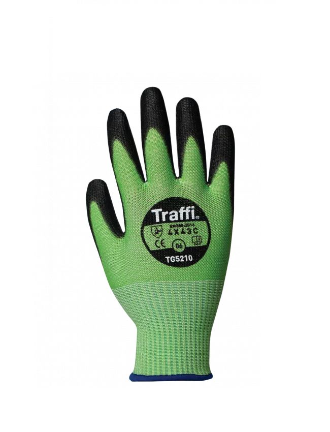 Traffi Traffi Glass, Nylon, Polyethylene Work Gloves, Size 6-12