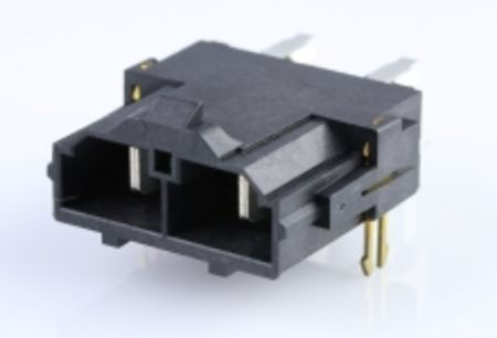 Molex Mini-Fit Sr Series Right Angle Through Hole PCB Header, 2 Contact(s), 10 mm Pitch, 1 Row, Shrouded