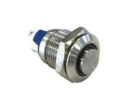 Bulgin MAV0120 Series Illuminated Push Button Switch, Momentary, Panel Mount, 12mm Cutout, SPST, Red LED, 36V dc, IP67
